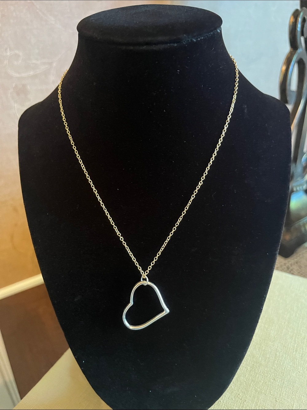 Mixed Metal Heart Necklace
